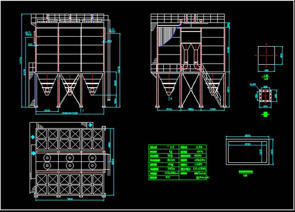 多室的氣象脈沖布袋除塵器圖紙?jiān)敿?xì)圖