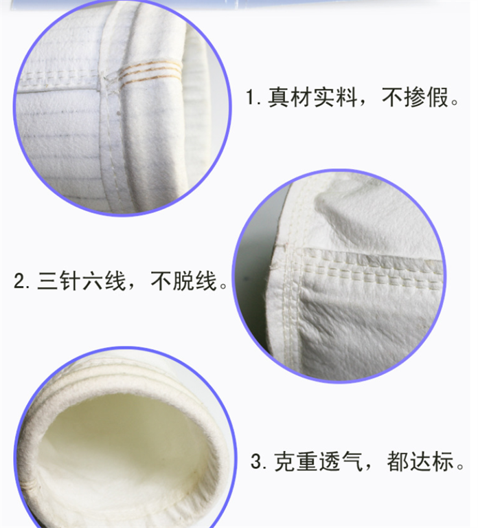 除塵濾袋近距離的達標細節圖