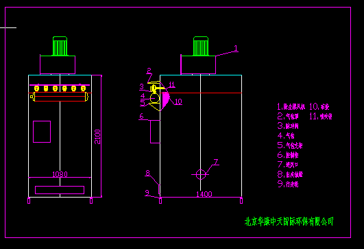 48袋移動(dòng)式單機(jī)布袋除塵器圖紙?jiān)敿?xì)圖
